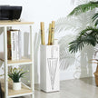 Umbrella Stand – Metal – White – Square with Hooks and Drip Tray