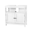 Under Sink Cabinet – MDF – White – Damp-Resistant, Double Shutter Doors, 2 Compartments