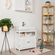Under Sink Cabinet – MDF – White – Damp-Resistant, Double Shutter Doors, 2 Compartments