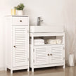 Under Sink Cabinet – MDF – White – Damp-Resistant, Double Shutter Doors, 2 Compartments