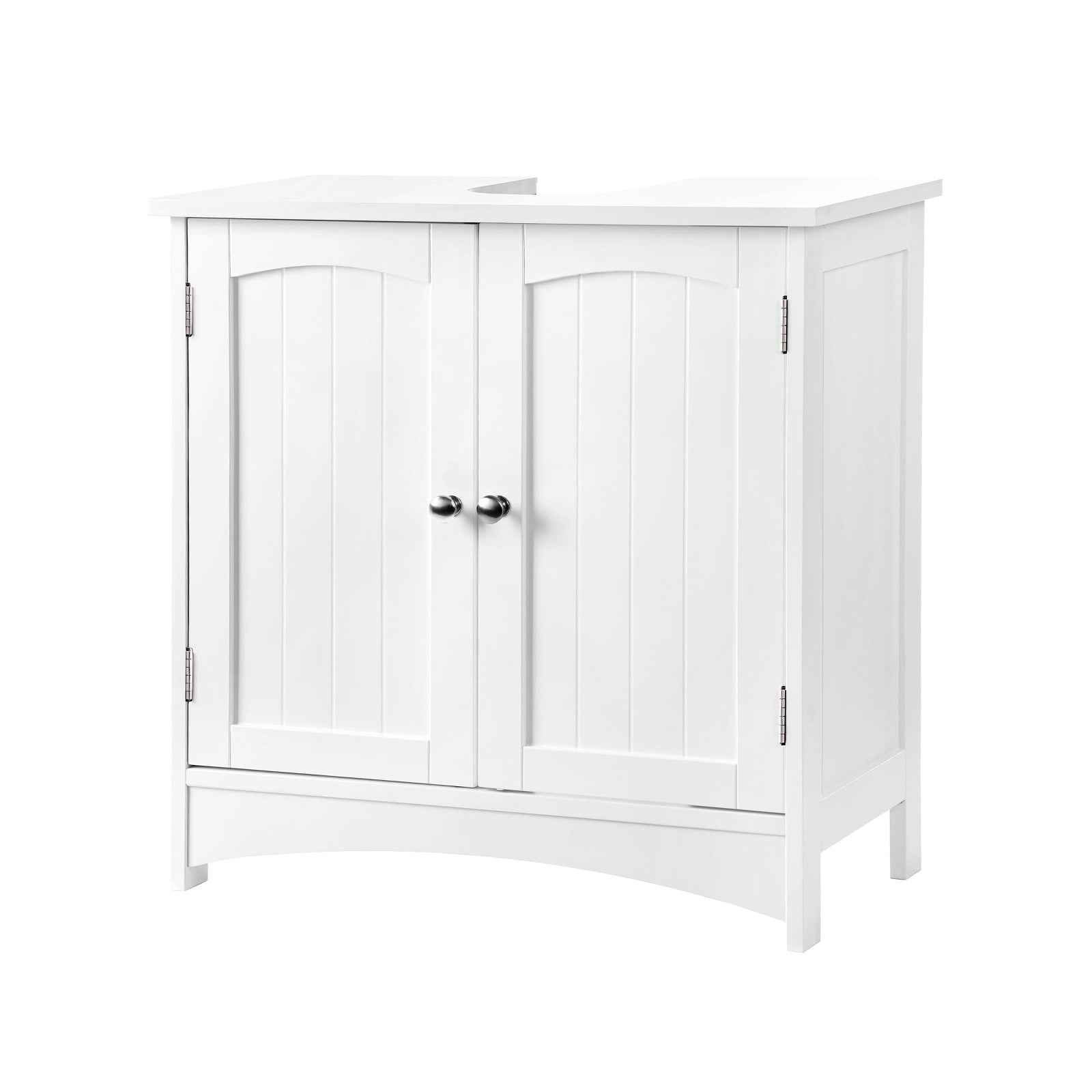 Under Sink Storage Cabinet – Wood – White – Adjustable Shelves, Moisture-Proof