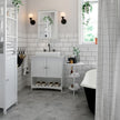 Under Sink Storage Cabinet – Wood – White – Adjustable Shelves, Moisture-Proof