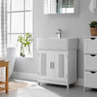 Under Sink Cabinet – MDF – Matte White – Double Door with Adjustable Shelf
