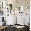 Under Sink Cabinet – MDF – Matte White – Double Door with Adjustable Shelf