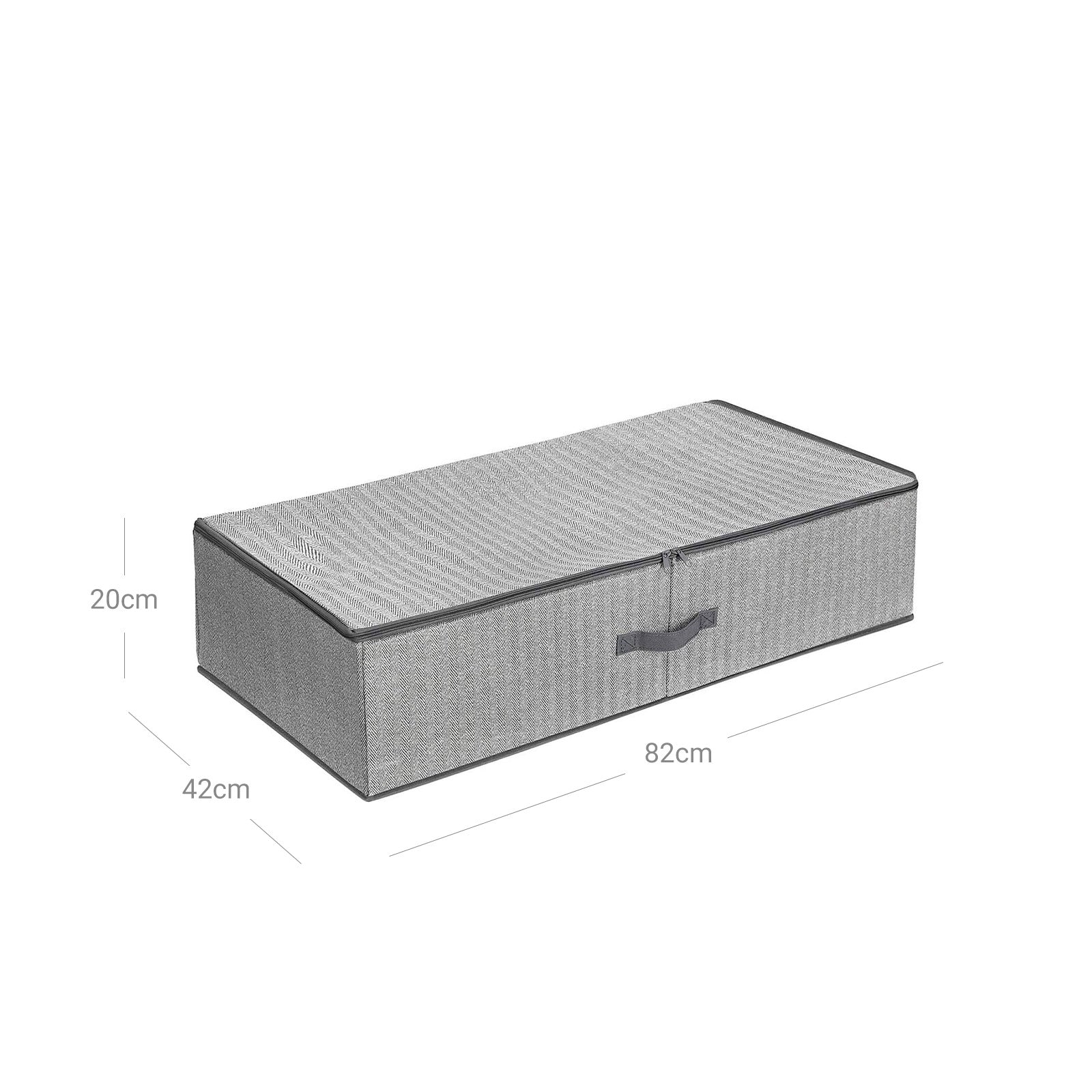 Underbed Storage Bag – Fabric – Grey – Foldable with Adjustable Divider
