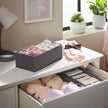 Underwear Drawer Organisers – Fabric – Grey – Foldable Set of 8 for Bras, Socks, Ties, and Scarves