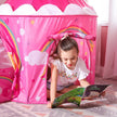 Kids Play Tent – Fabric – Pink – 3-in-1 Unicorn Princess Theme with Tunnel and Ball Pit