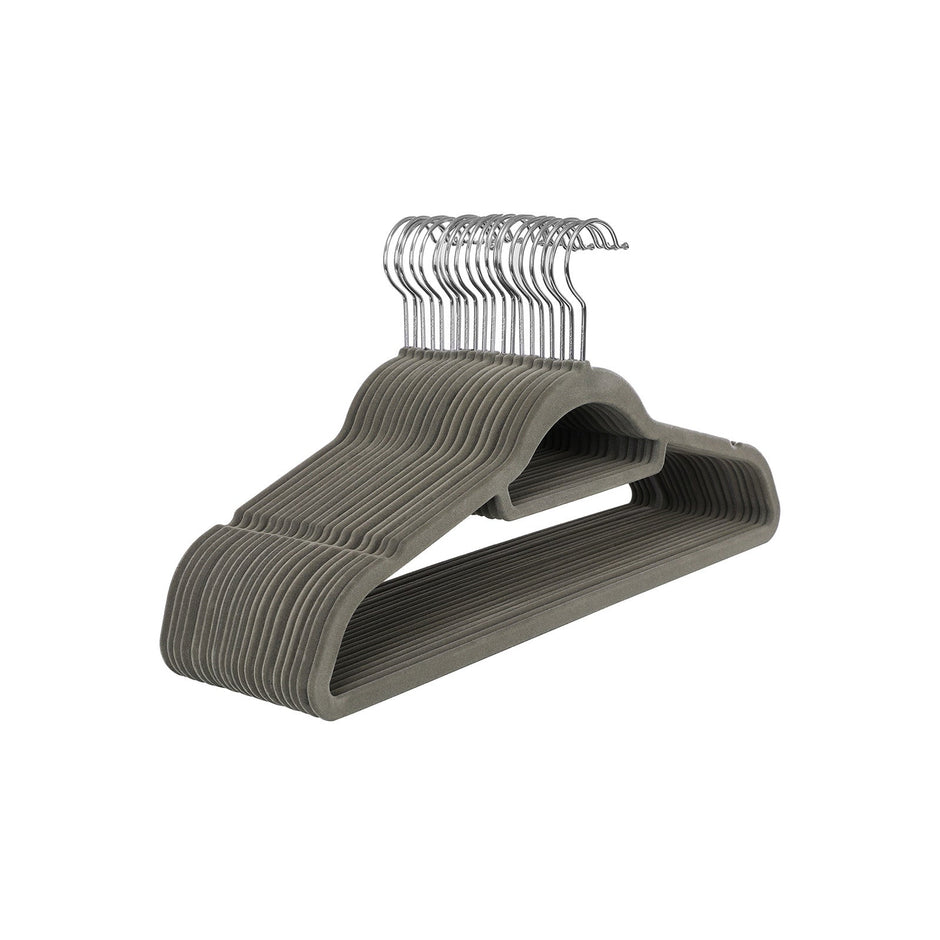 Velvet Clothes Hangers – Velvet – Grey – Ultra Thin Space Saving with Tie Organizer and 360 Degree Swivel Hook, 50 Pack