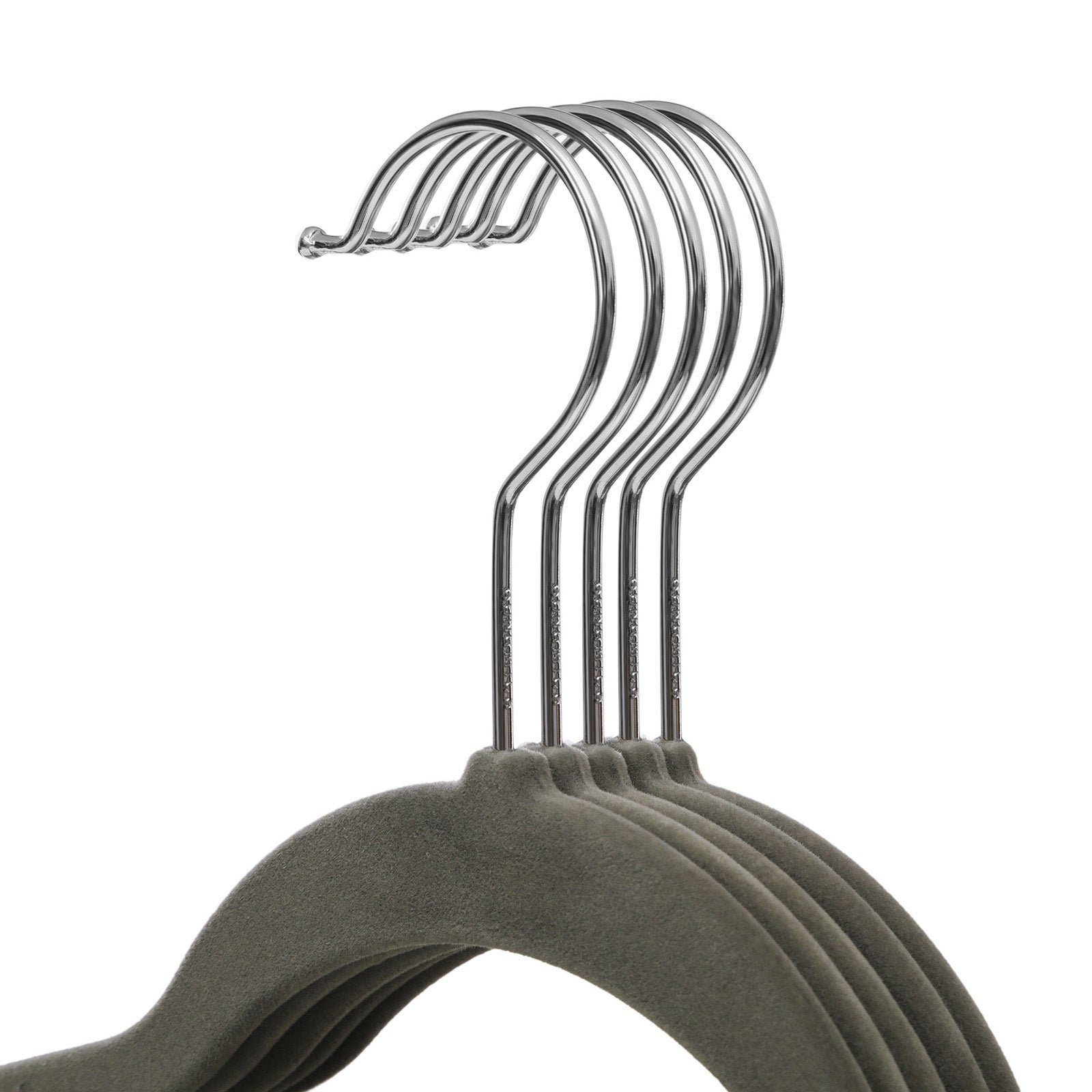 Velvet Clothes Hangers – Velvet – Grey – Ultra Thin Space Saving with Tie Organizer and 360 Degree Swivel Hook, 50 Pack