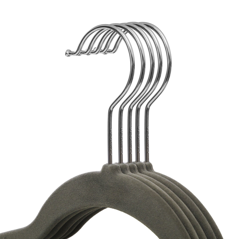 Velvet Clothes Hangers – Velvet – Grey – Ultra Thin Space Saving with Tie Organizer and 360 Degree Swivel Hook, 50 Pack