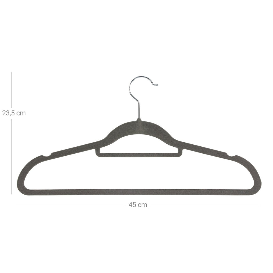 Velvet Clothes Hangers – Velvet – Grey – Ultra Thin Space Saving with Tie Organizer and 360 Degree Swivel Hook, 50 Pack