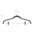 Velvet Trouser Hangers – Velvet – Grey – Non-Slip with 360 Rotating Hook and Clips