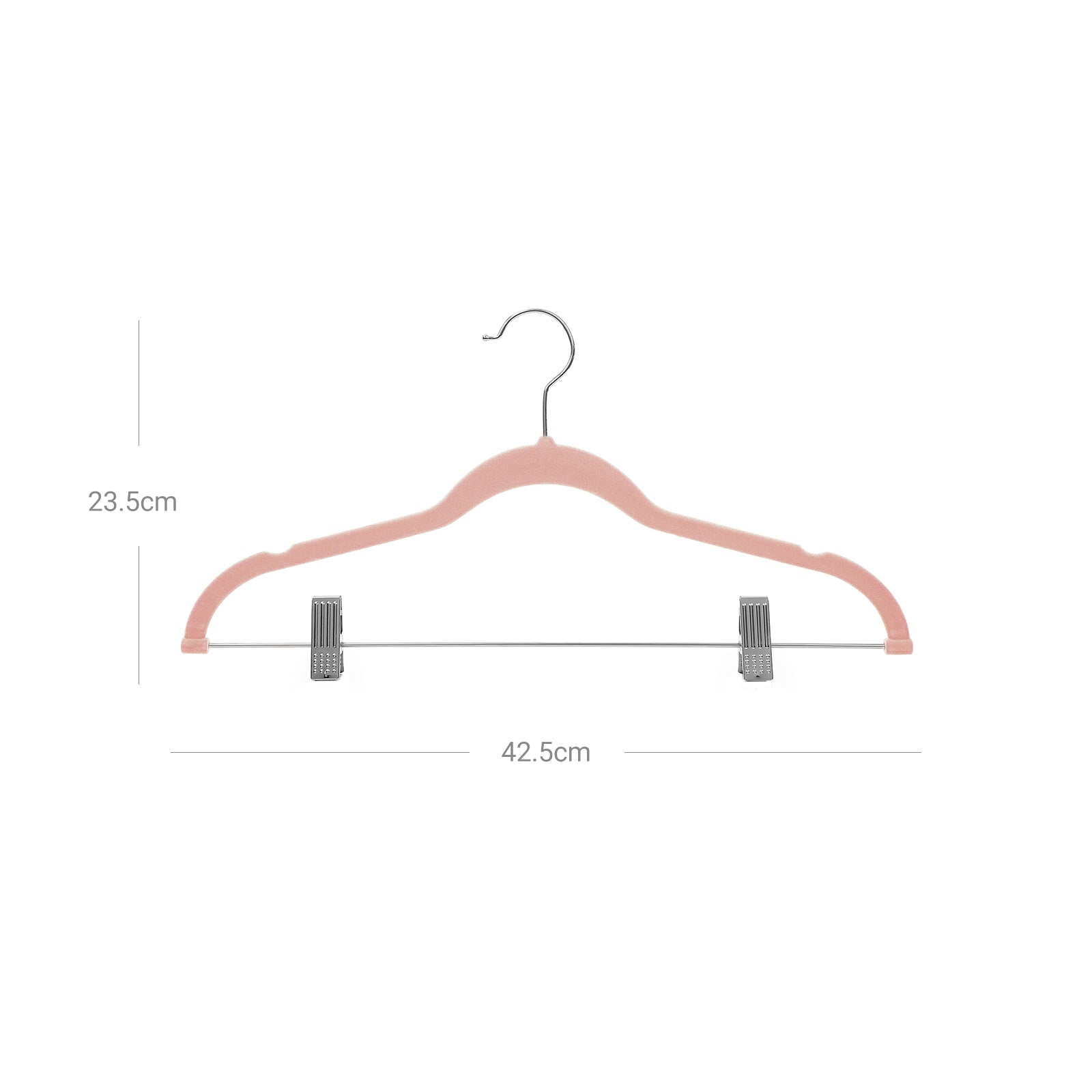 Velvet Trouser Hangers – Velvet – Grey – Non-Slip Space Saving with Clips and 360° Rotating Hook, 12 Piece Set