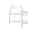 Vintage Coat Rack – Metal and Wood – Cream – Includes Garment Rail and 2 Shelves