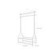 Vintage Coat Rack – Metal and Wood – Cream – Includes Garment Rail and 2 Shelves