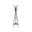Coat Rack Stand – Metal – Black – Vintage Industrial Style with 2 Shelves
