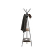 Coat Rack Stand – Metal – Black – Vintage Industrial Style with 2 Shelves
