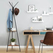 Coat Rack Stand – Metal – Black – Vintage Industrial Style with 2 Shelves