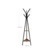 Coat Rack Stand – Metal – Black – Vintage Industrial Style with 2 Shelves