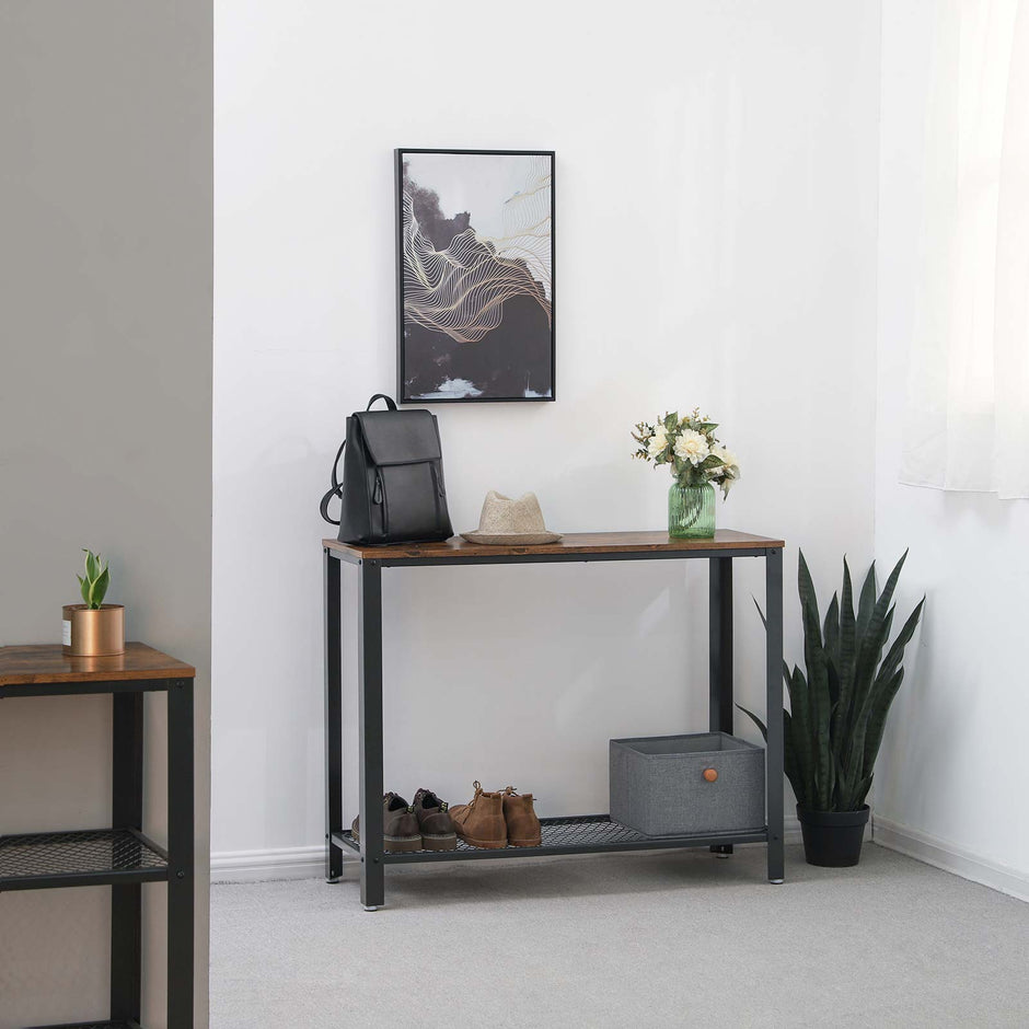 Vintage Console Table – Wood – Brown – Stable Design for Entryway and Living Room