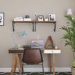 Vintage Floating Shelves – Wood and Metal – Rustic Brown – Set of 2 Wall Mounted Display Ledges