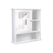 Wall Cabinet – Wooden – White – Wall Mounted with Mirror and Adjustable Shelf