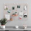 Wall Grid Photo Panel – Metal Mesh – Rose Gold – Set of 2 with S Hooks and Clips