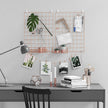 Wall Grid Photo Panel – Metal Mesh – Rose Gold – Set of 2 with S Hooks and Clips