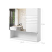 Wall Mounted Bathroom Cabinet – Wood – White – Adjustable Shelves and Buffer Hinges