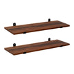 Wall Mounted Floating Shelves – MDF – Brown & Black – Set of 2, Retro Style, Max Capacity 15 kg Each