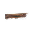 Wall-Mounted Jewellery Organiser – Wood – Rustic Brown – Display with Shelf and Hooks for Earrings and Bracelets