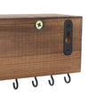 Wall-Mounted Jewellery Organiser – Wood – Rustic Brown – Display with Shelf and Hooks for Earrings and Bracelets