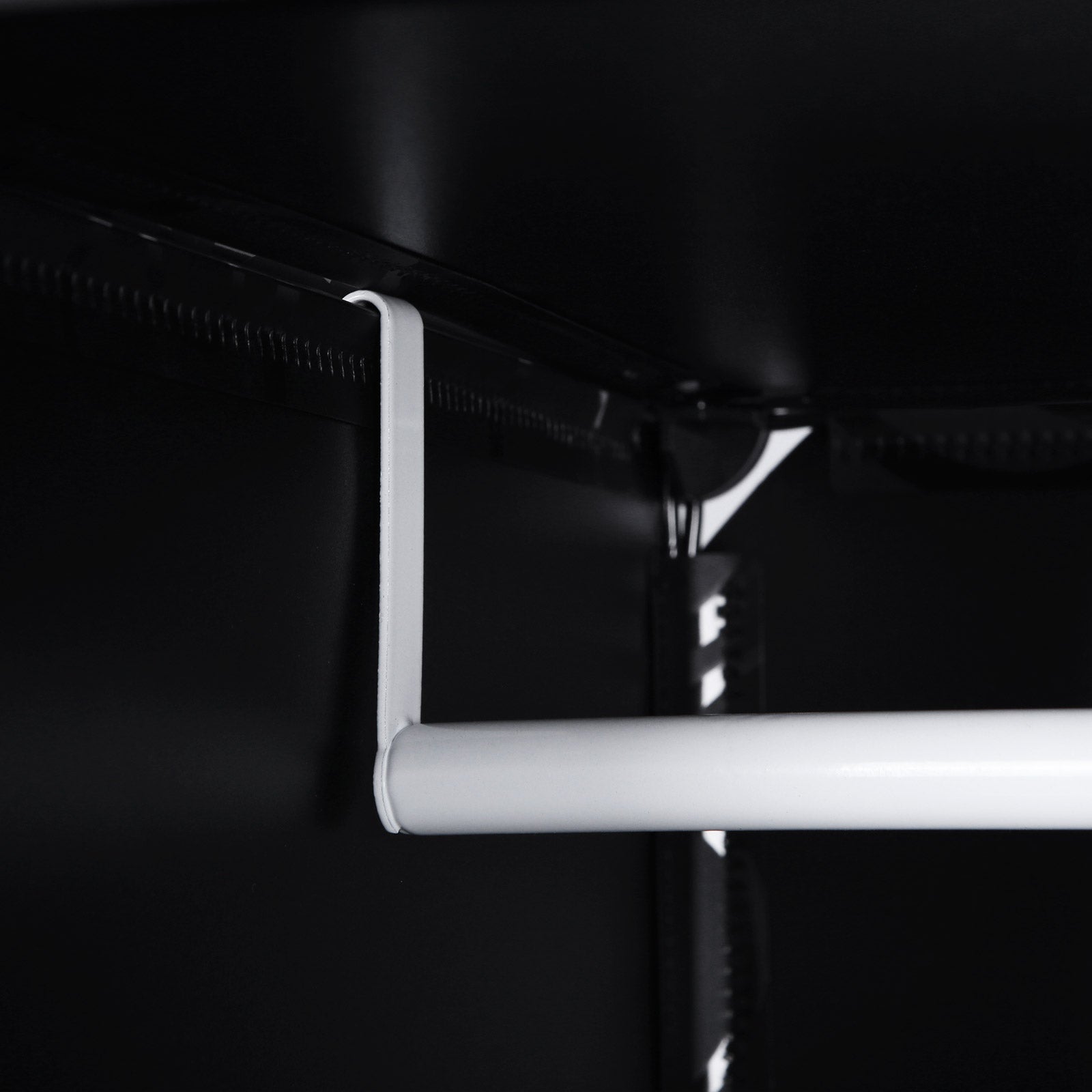Wardrobe – Metal – Black – Two Clothes Rails, Spacious Storage