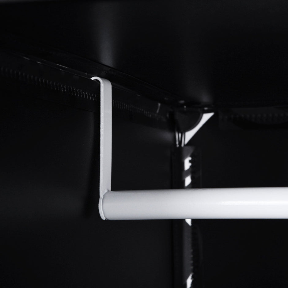 Wardrobe – Metal – Black – Two Clothes Rails, Spacious Storage