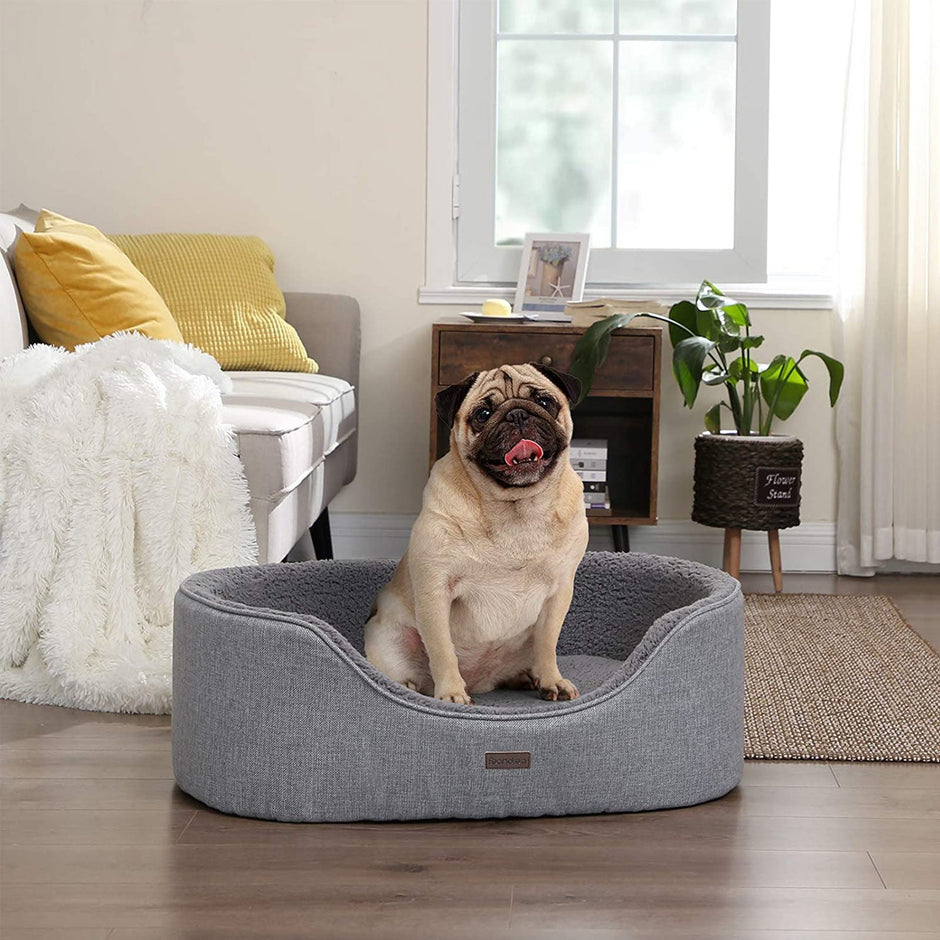 Dog Bed – Fabric – Multicolor – Washable and Reversible Cushion, 73 x 60 x 27 cm