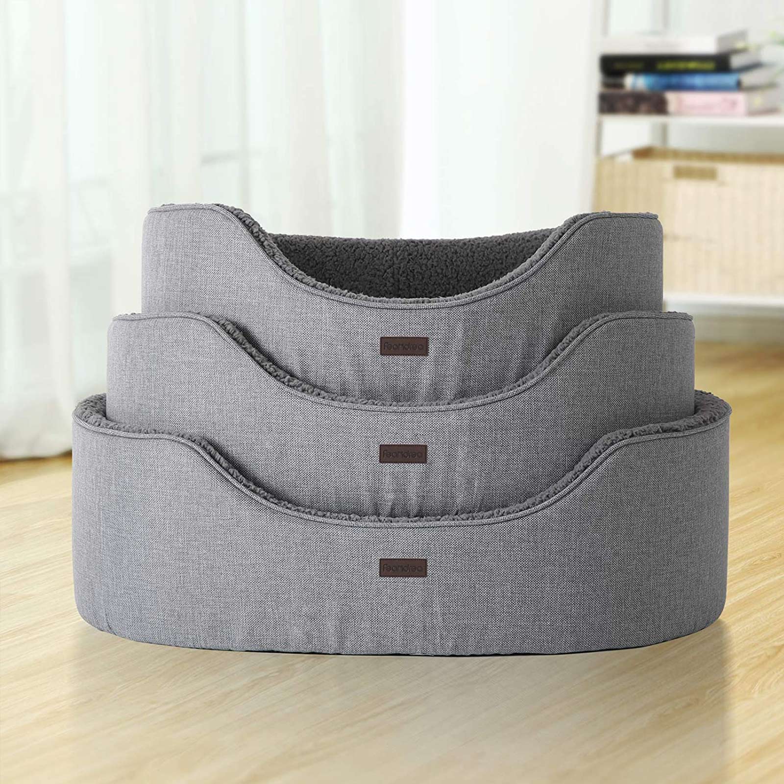 Dog Bed – Fabric – Multicolor – Washable and Reversible Cushion, 73 x 60 x 27 cm