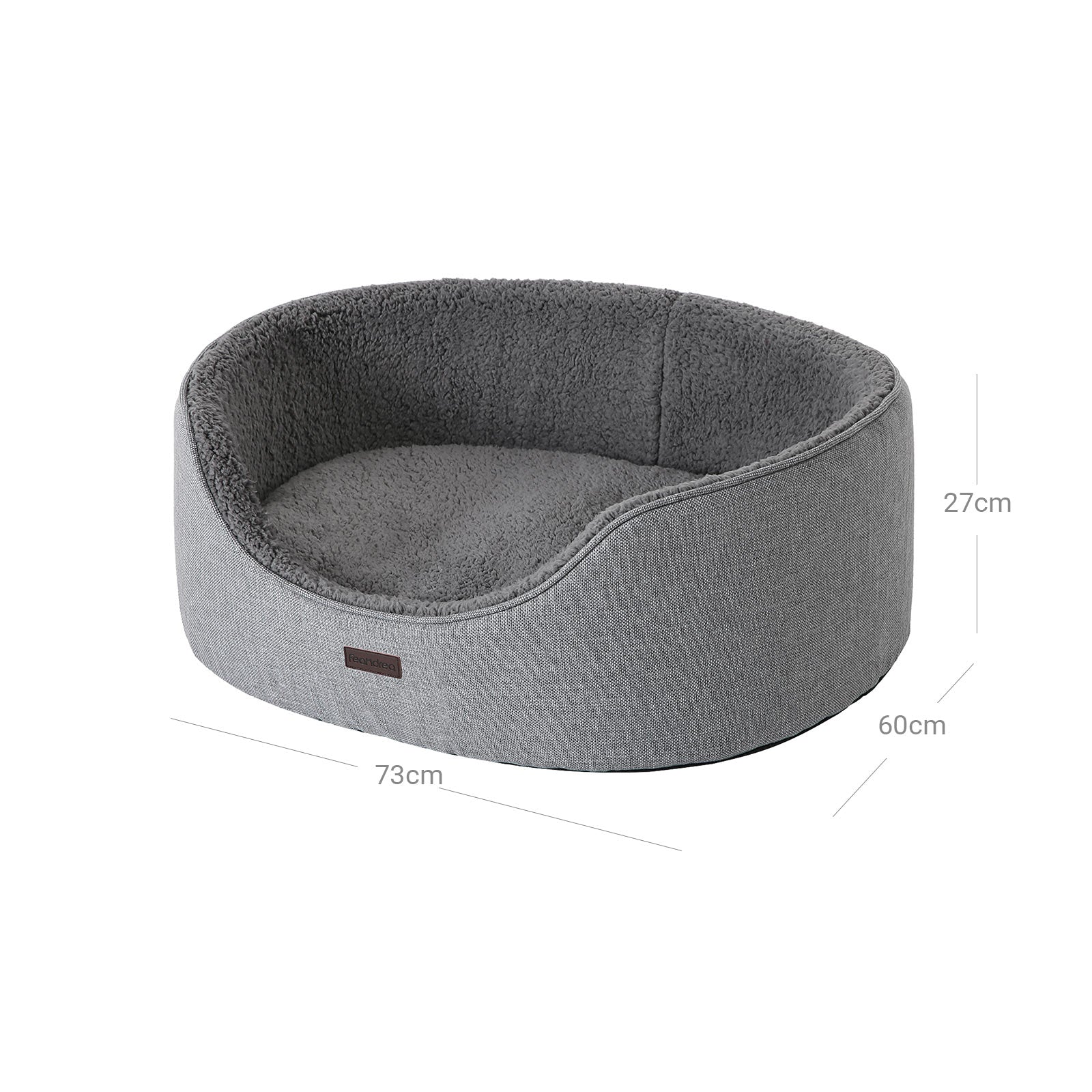 Dog Bed – Fabric – Multicolor – Washable and Reversible Cushion, 73 x 60 x 27 cm