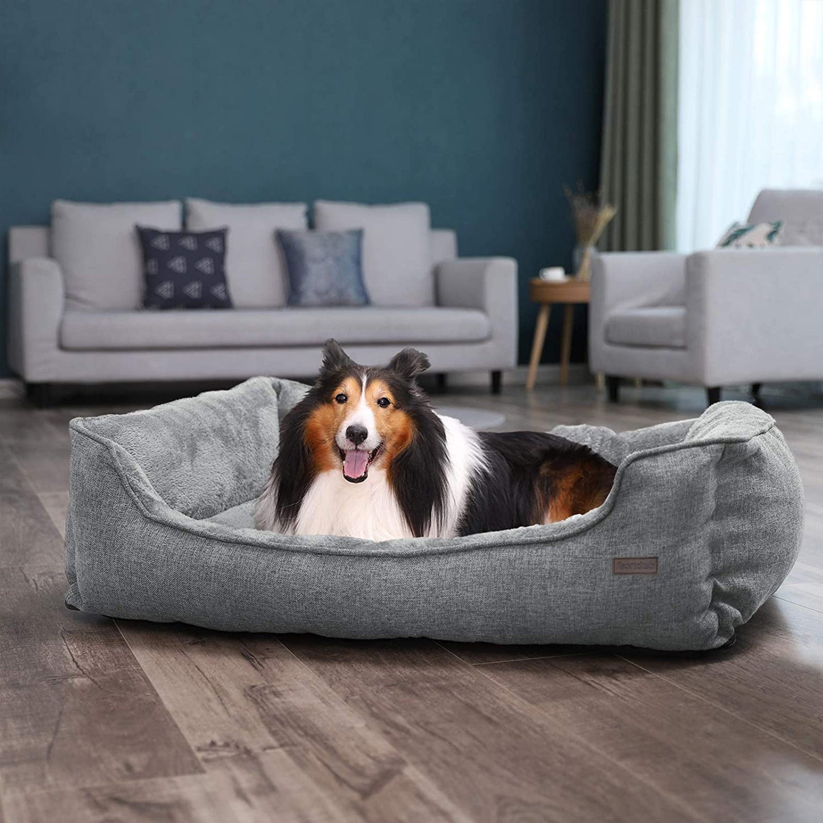 Dog Bed – Fabric – Brown – XXL with Removable Cover