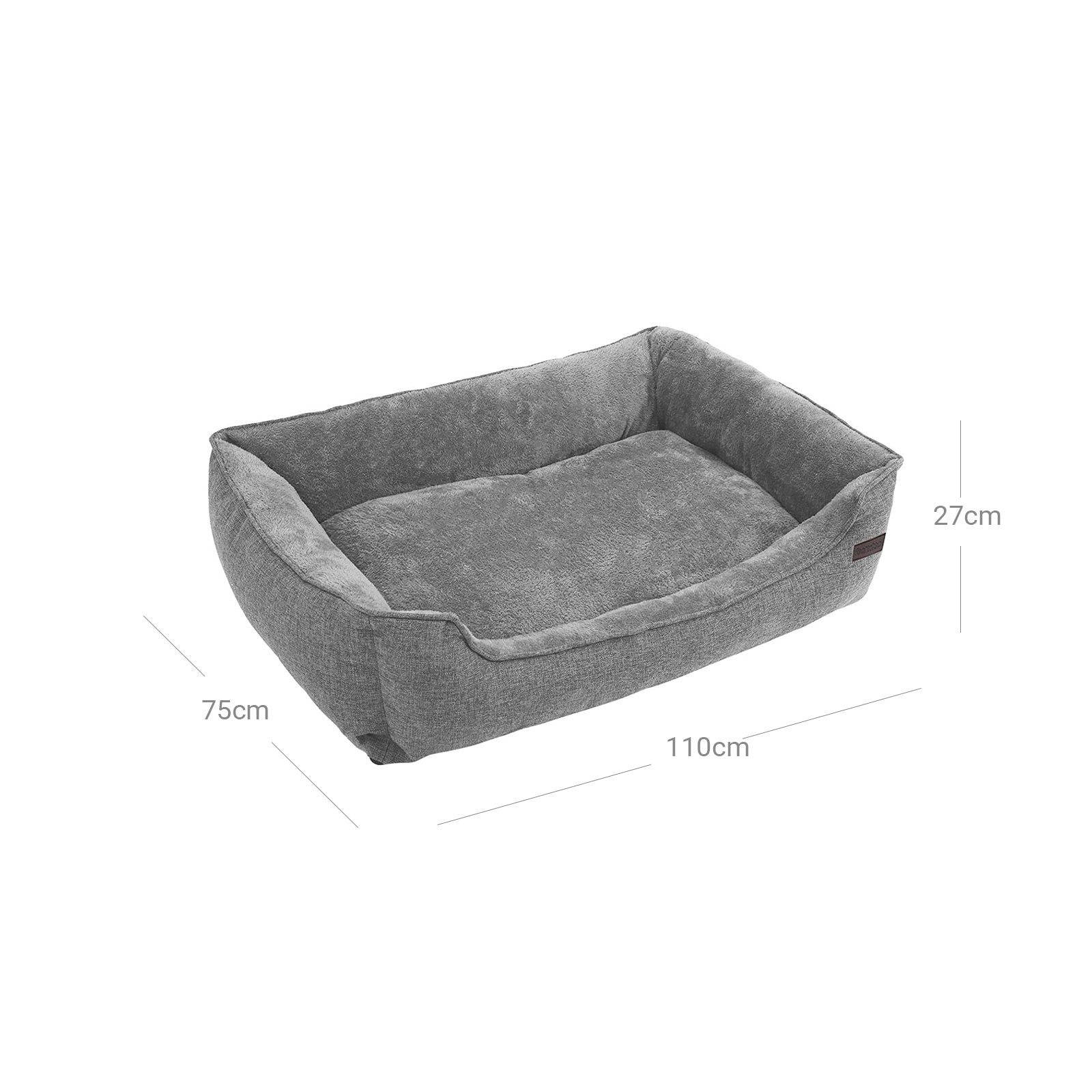 Dog Bed – Fabric – Brown – XXL with Removable Cover