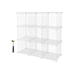 Storage Cubes – Metal Wire – White – Interlocking Shelving Unit with PP Plastic Sheets