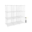 Storage Cubes – Metal Wire – White – Interlocking Shelving Unit with PP Plastic Sheets