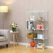 Storage Cubes – Metal Wire – White – Interlocking Shelving Unit with PP Plastic Sheets