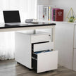 Lockable Steel File Cabinet – Steel – White – Mobile Design with 3 Drawers and Suspension File Hanging Rails