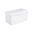 Folding Storage Ottoman – Faux Leather – White – Maximum Load 300 kg