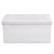 Folding Storage Ottoman – Faux Leather – White – Maximum Load 300 kg