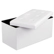Folding Storage Ottoman – Faux Leather – White – Maximum Load 300 kg