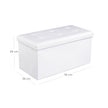 Folding Storage Ottoman – Faux Leather – White – Maximum Load 300 kg