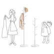 Hall Tree – Wood – White – Free Standing with 7 Rounded Hooks