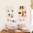Wire Wall Grid Panel – Metal – Rose Gold – Multifunctional Photo Display Set of 2