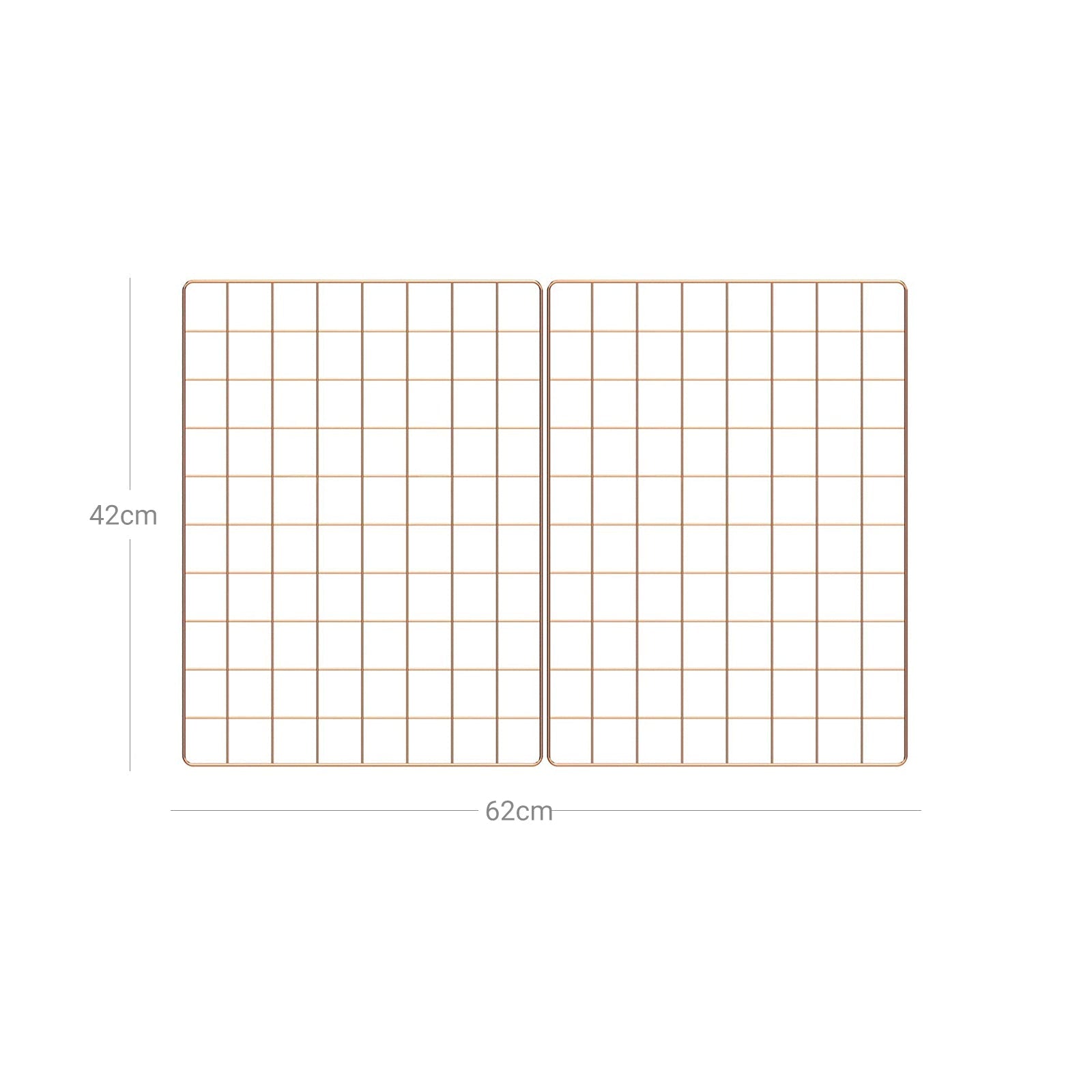 Wire Wall Grid Panel – Metal – Rose Gold – Multifunctional Photo Display Set of 2